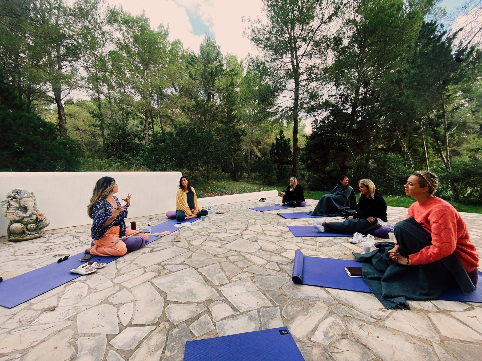 Clare Marriott Leadership Coach and Shamanic Practitioner and Lauren Burton The Compassion Coach running a session at The Ibiza Reconnection Retreat