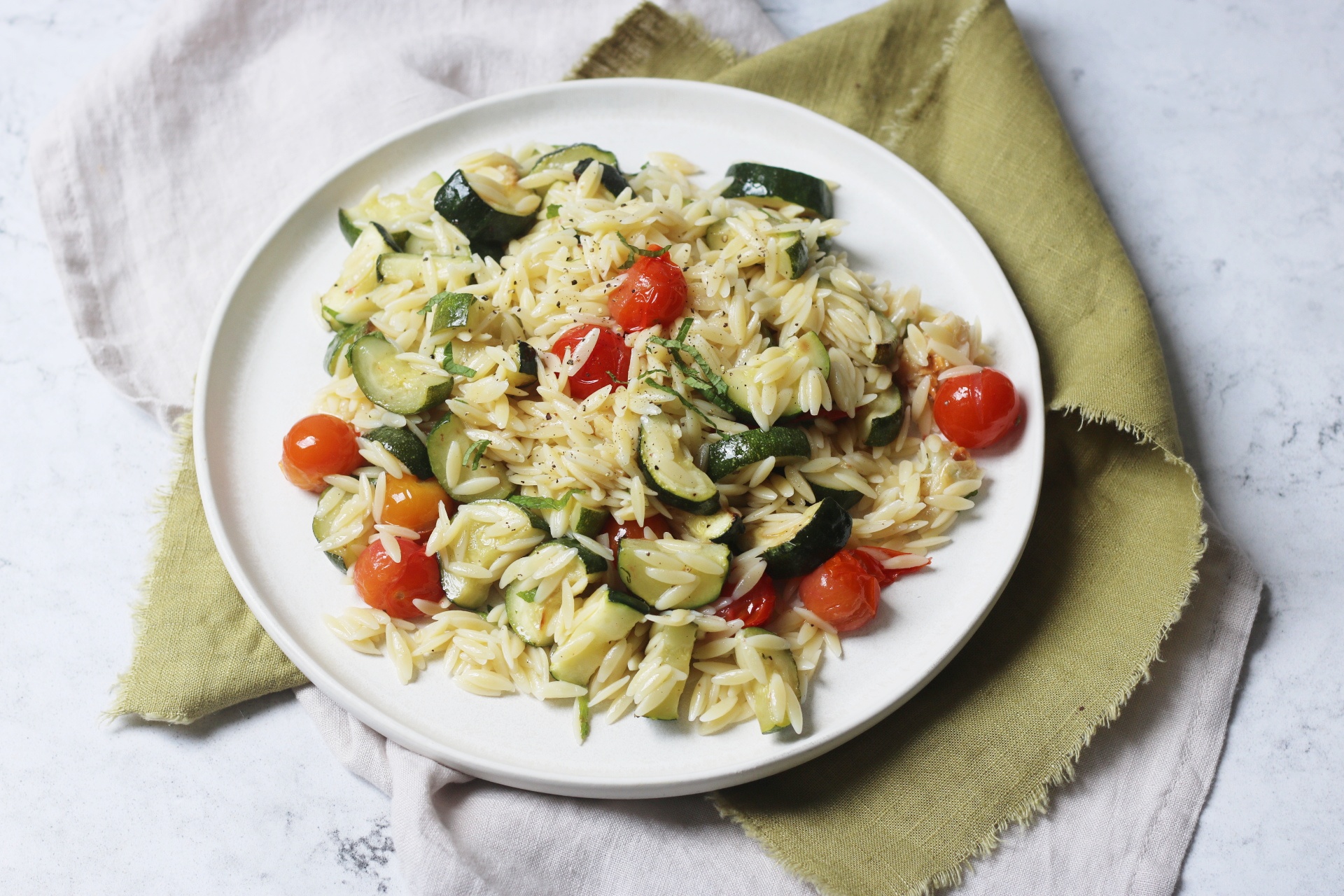 Courgette and Cherry Tomato Orzo