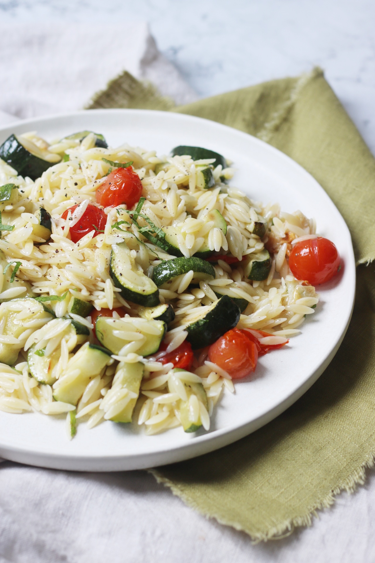 Courgette and Cherry Tomato Orzo