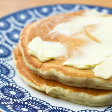 Banana scotch pancakes buttered