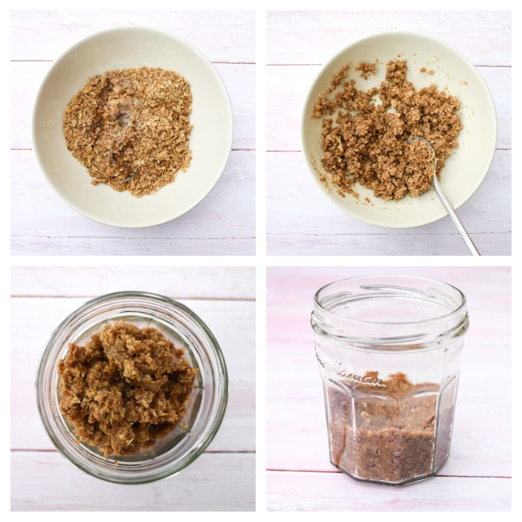 vegan nutella overnight oats - step 2.