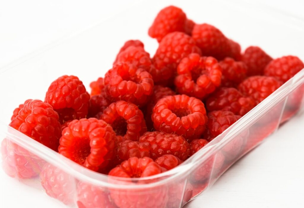 punnet of Scottish raspberries.